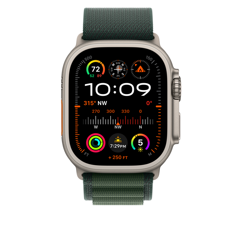 Apple pašček Alpine Loop Large v temno zeleni barvi za Apple Watch velikosti 49 mm - iSTYLE SI