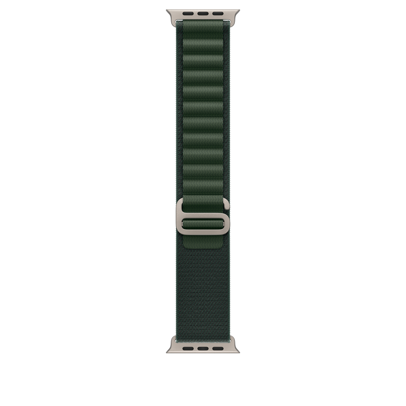 Apple pašček Alpine Loop Large v temno zeleni barvi za Apple Watch velikosti 49 mm - iSTYLE SI