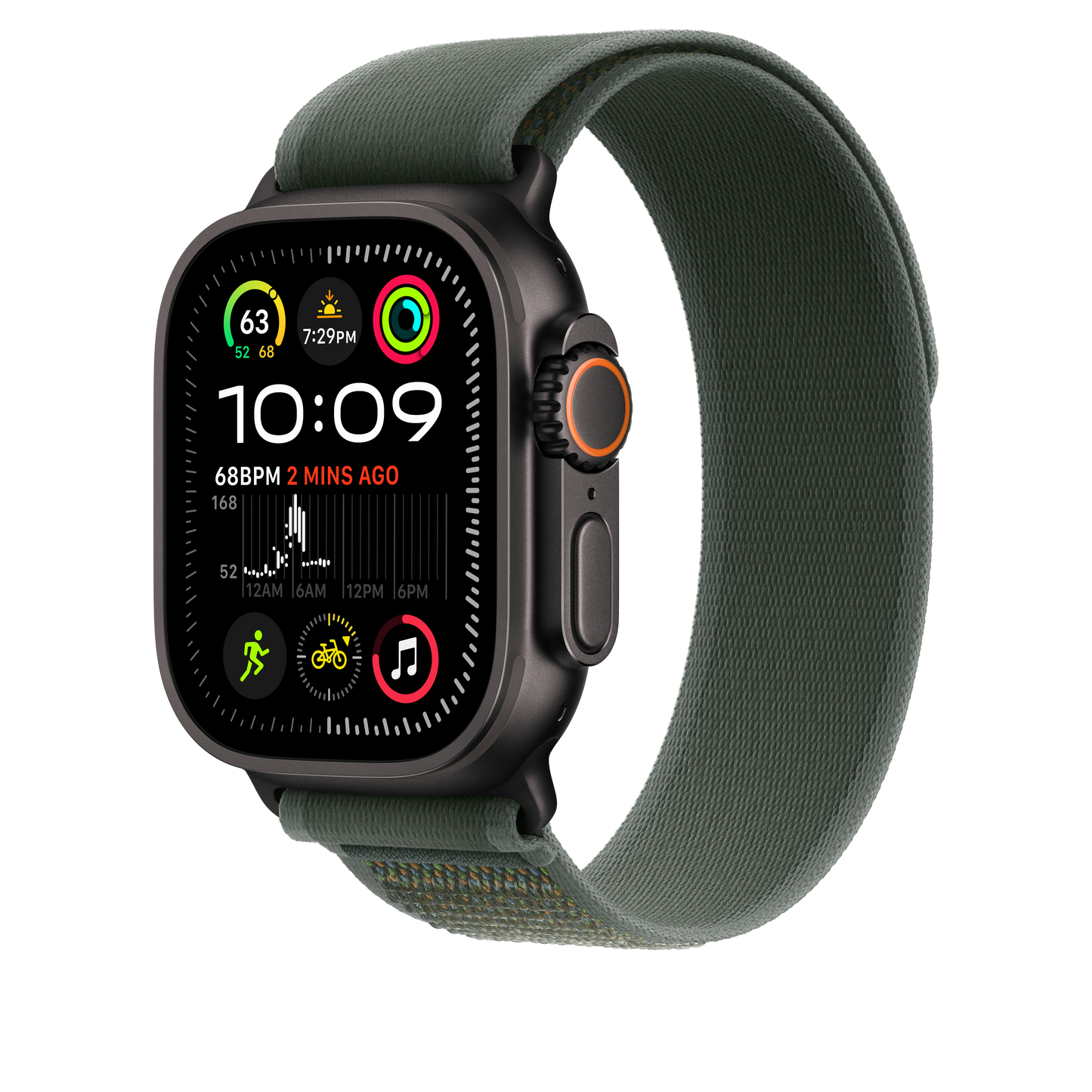Apple pašček Trail Loop M/L v zeleni barvi za Apple Watch velikosti 49 mm - iSTYLE SI