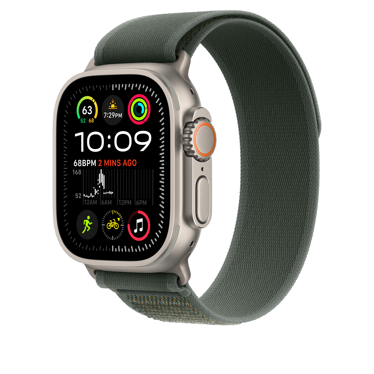 Apple pašček Trail Loop M/L v zeleni barvi za Apple Watch velikosti 49 mm - iSTYLE SI