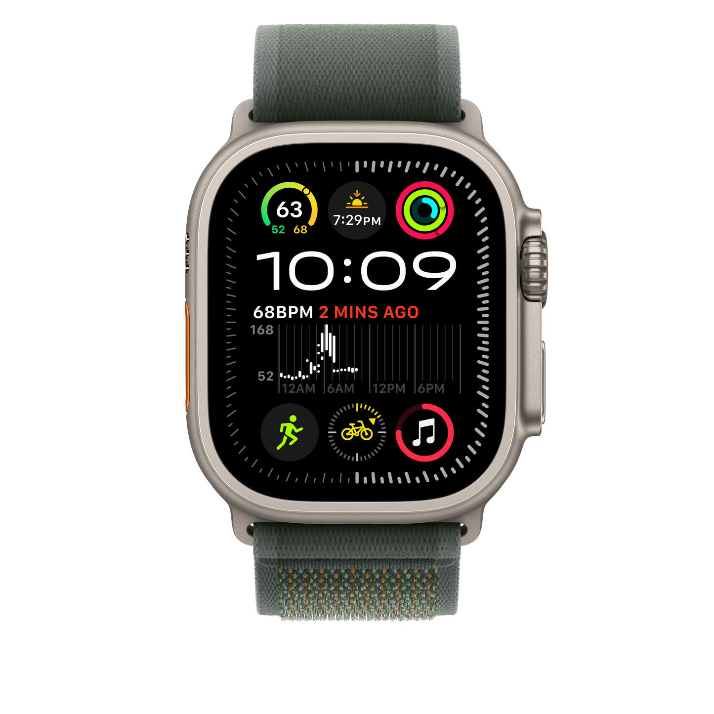 Apple pašček Trail Loop M/L v zeleni barvi za Apple Watch velikosti 49 mm - iSTYLE SI