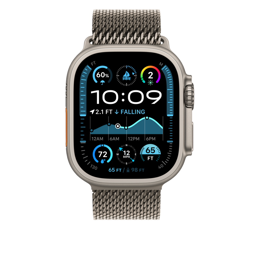 Apple pašček Titanium Milanese Loop Medium v barvi naravnega titana za Apple Watch velikosti 49 mm - iSTYLE SI