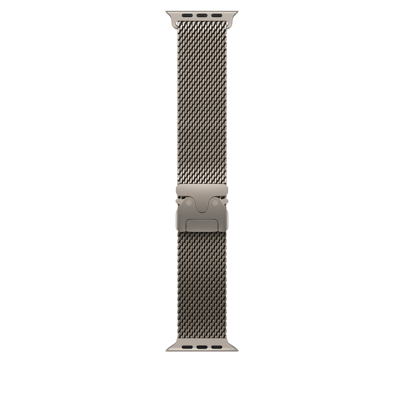 Apple pašček Titanium Milanese Loop Medium v barvi naravnega titana za Apple Watch velikosti 49 mm - iSTYLE SI