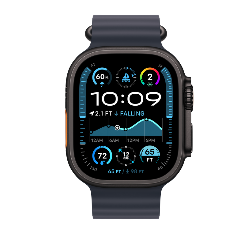 Podaljšek za Apple pašček Ocean Band v mornarski barvi za Apple Watch velikosti 49 mm - obdelava v barvi črnega titana - iSTYLE SI