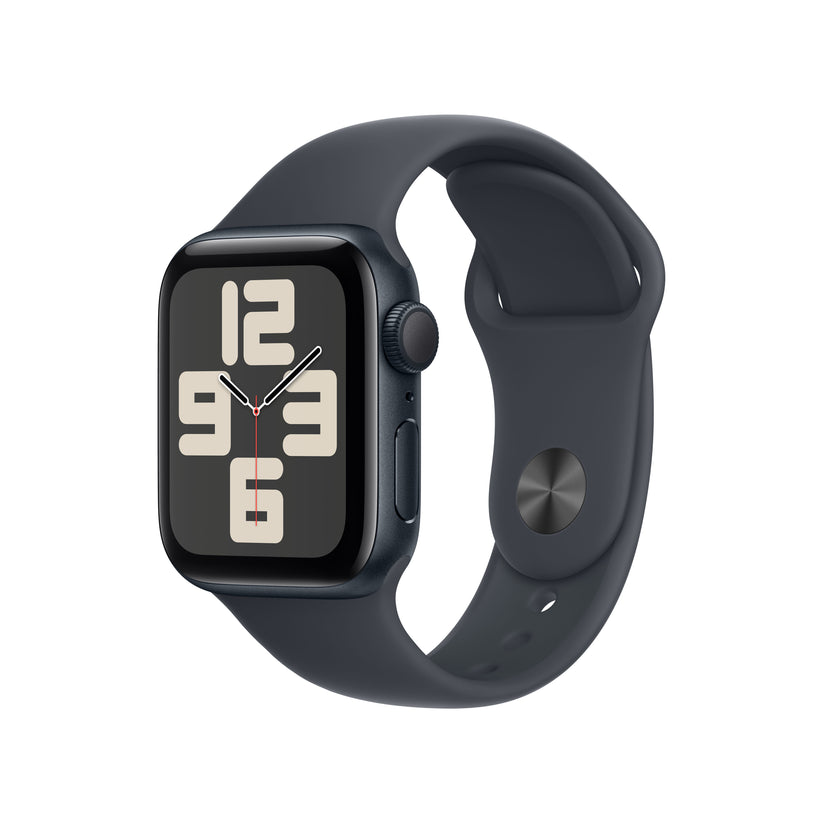 Apple Watch SE: GPS, 40mm, ohišje iz aluminija v polnočni barvi, pašček Sport Band v polnočni barvi - S/M - iSTYLE SI