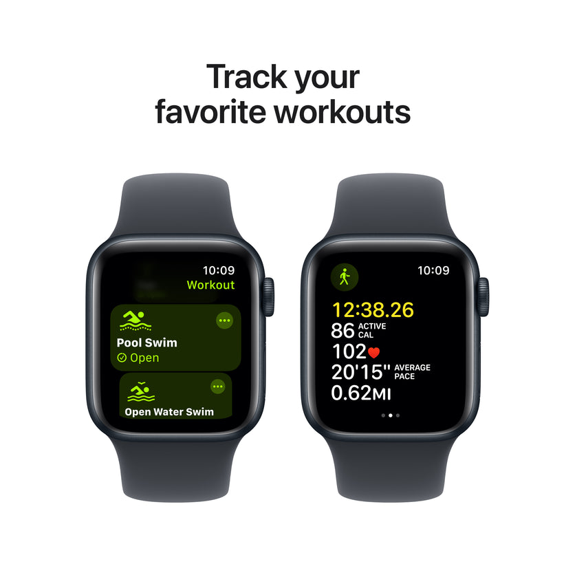 Apple Watch SE: GPS, 40mm, ohišje iz aluminija v polnočni barvi, pašček Sport Band v polnočni barvi - S/M - iSTYLE SI