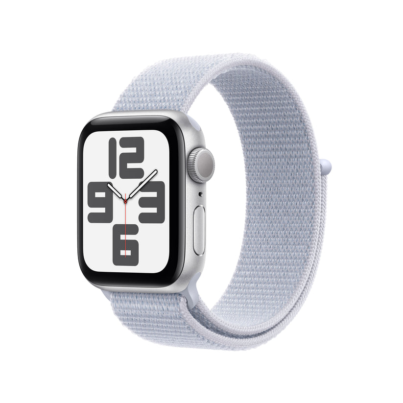 Apple Watch SE: GPS, 40mm, ohišje iz aluminija v srebrni barvi, pašček Sport Loop v barvi modrega oblaka - One Size - iSTYLE SI