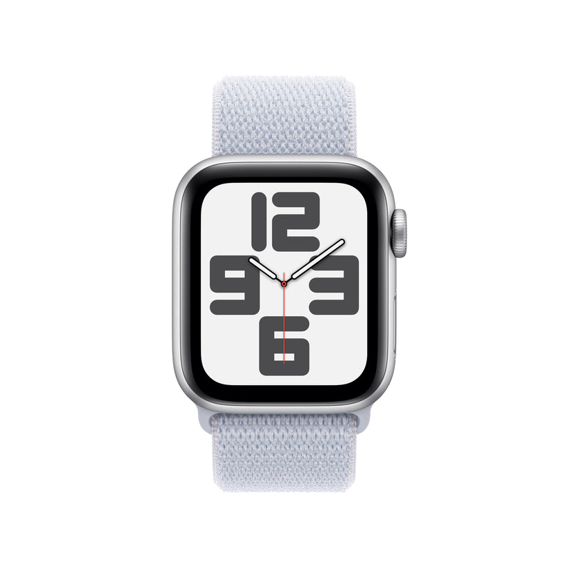 Apple Watch SE: GPS, 40mm, ohišje iz aluminija v srebrni barvi, pašček Sport Loop v barvi modrega oblaka - One Size - iSTYLE SI
