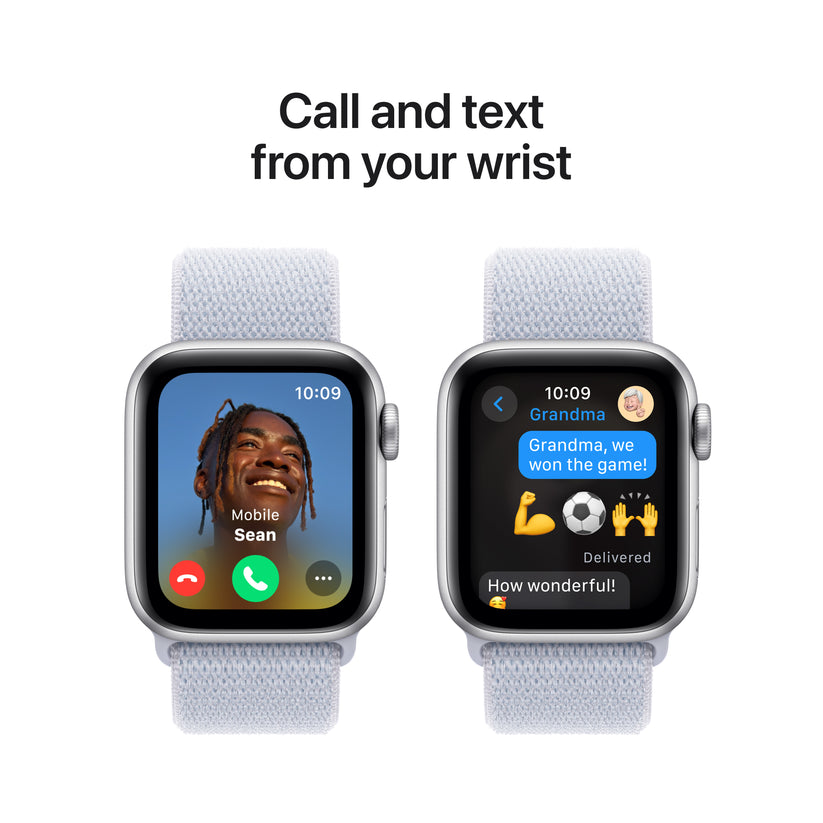 Apple Watch SE: GPS, 40mm, ohišje iz aluminija v srebrni barvi, pašček Sport Loop v barvi modrega oblaka - One Size - iSTYLE SI