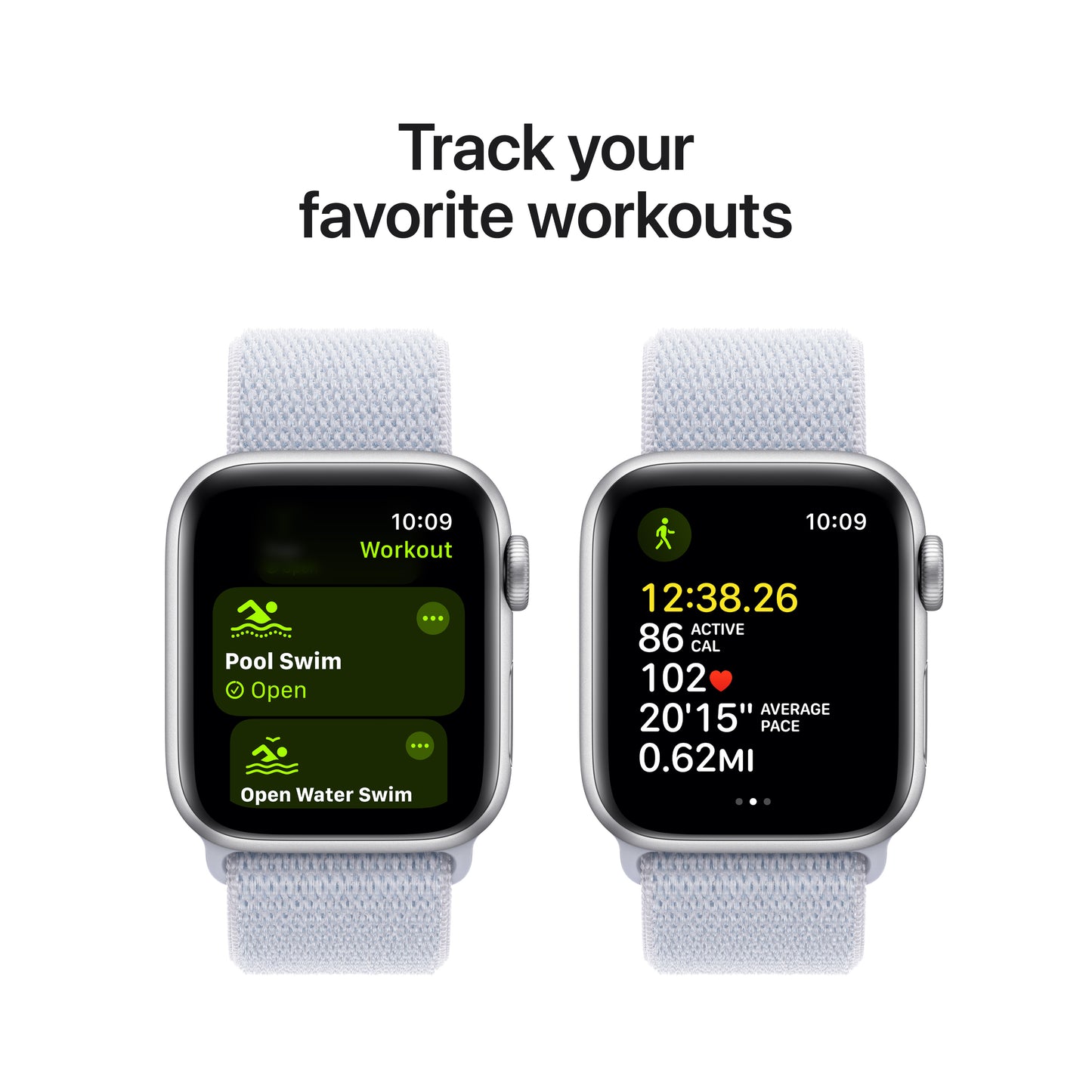 Apple Watch SE: GPS, 40mm, ohišje iz aluminija v srebrni barvi, pašček Sport Loop v barvi modrega oblaka - One Size - iSTYLE SI