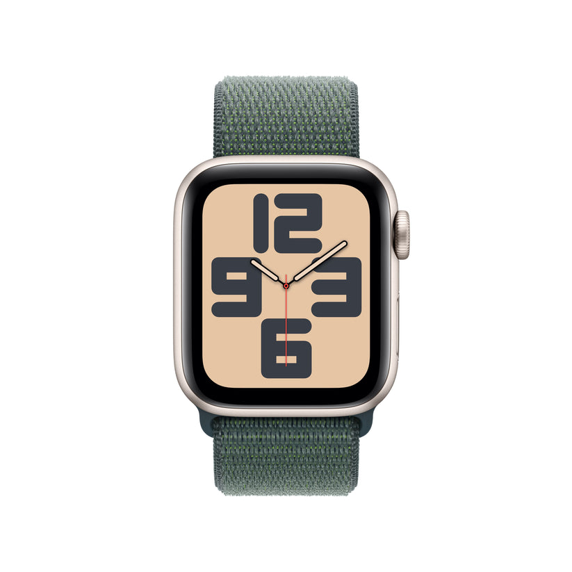 Apple Watch SE GPS + Cellular 40mm Starlight Aluminium Case with Lake Green Sport Loop - iSTYLE SI