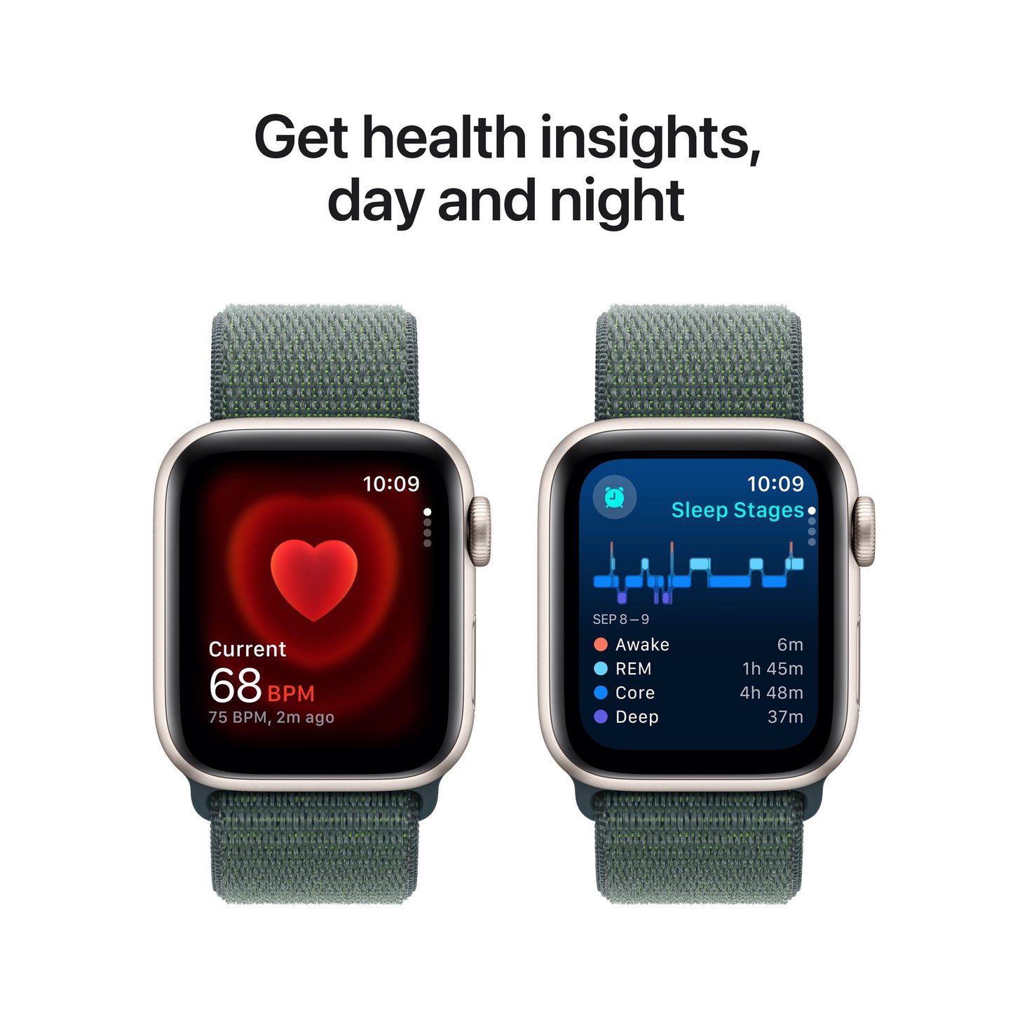 Apple Watch SE GPS + Cellular 40mm Starlight Aluminium Case with Lake Green Sport Loop - iSTYLE SI