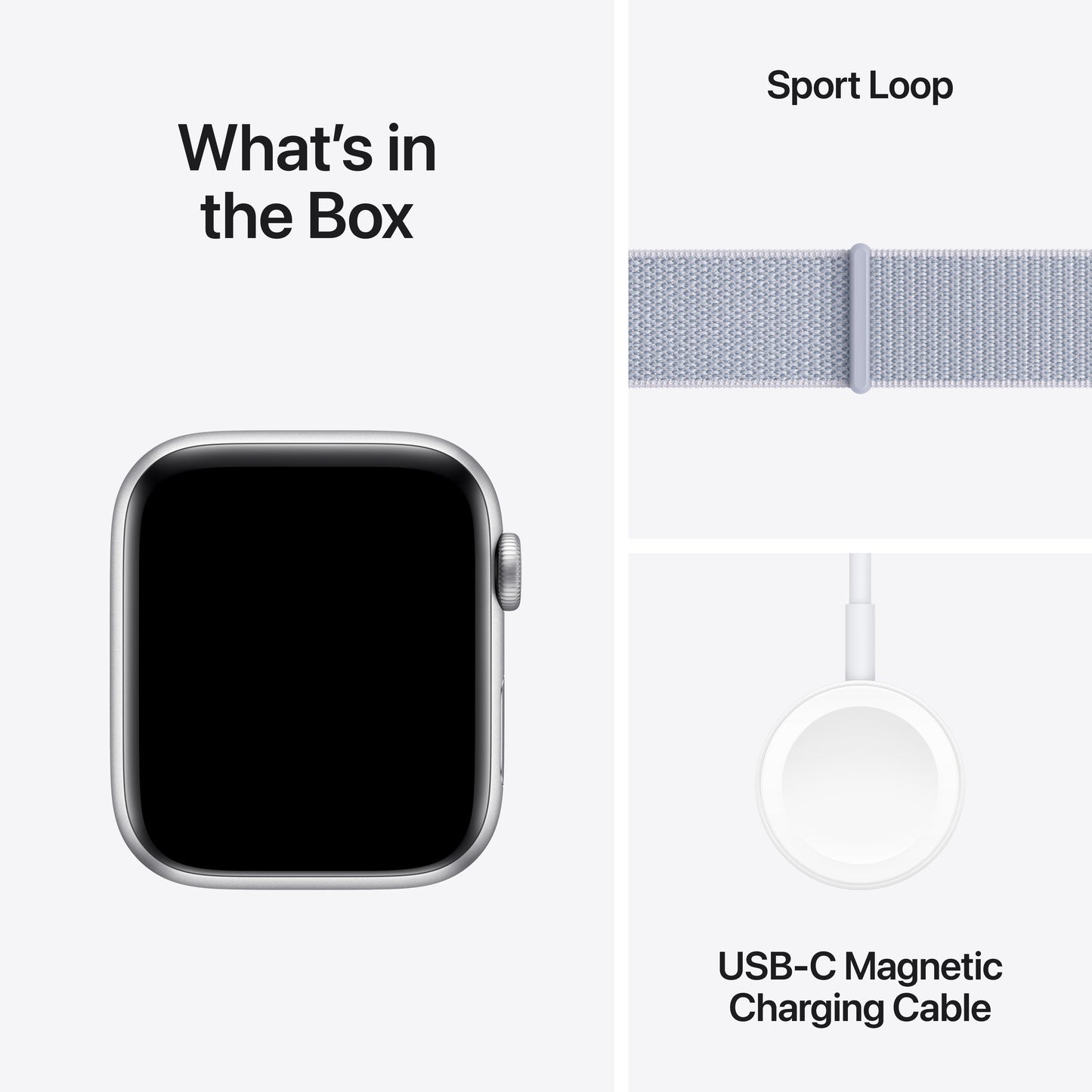 Apple Watch SE: GPS, 44mm, ohišje iz aluminija v srebrni barvi, pašček Sport Loop v barvi modrega oblaka - iSTYLE SI