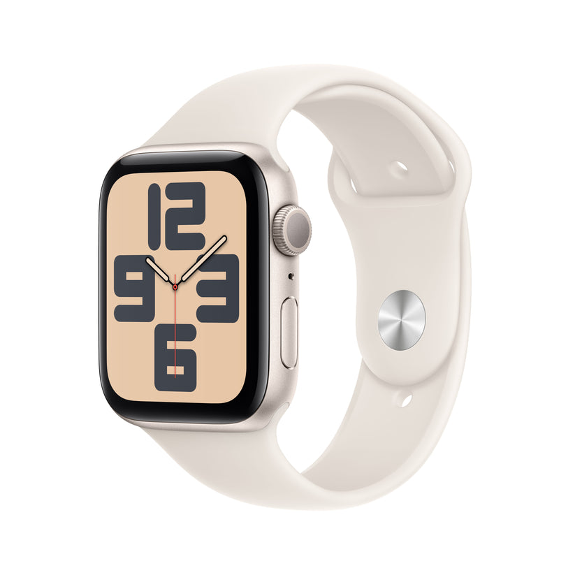 Apple Watch SE: GPS, 44mm, ohišje iz aluminija v zvezdnati barvi, pašček Sport Band v zvezdnati barvi - S/M - iSTYLE SI