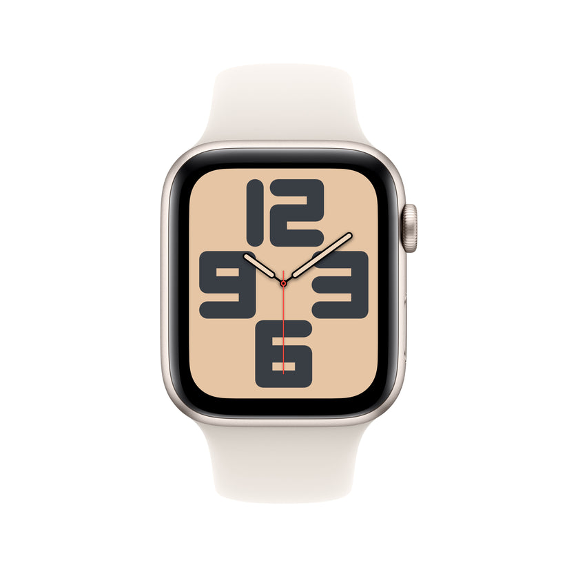 Apple Watch SE: GPS, 44mm, ohišje iz aluminija v zvezdnati barvi, pašček Sport Band v zvezdnati barvi - S/M - iSTYLE SI