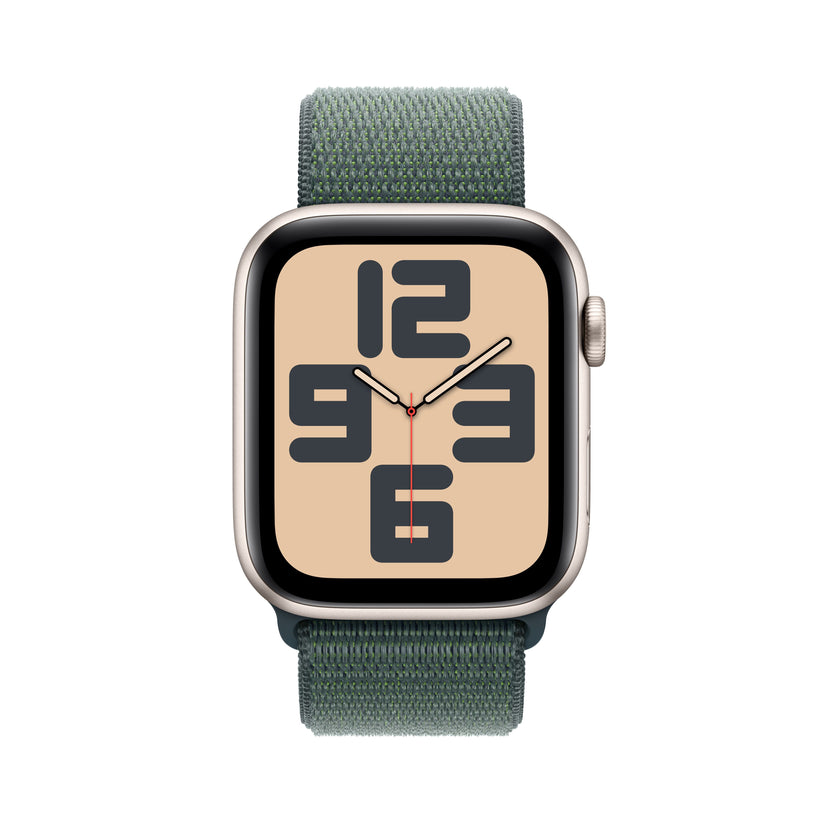 Apple Watch SE GPS + Cellular 44mm Starlight Aluminium Case with Lake Green Sport Loop - iSTYLE SI