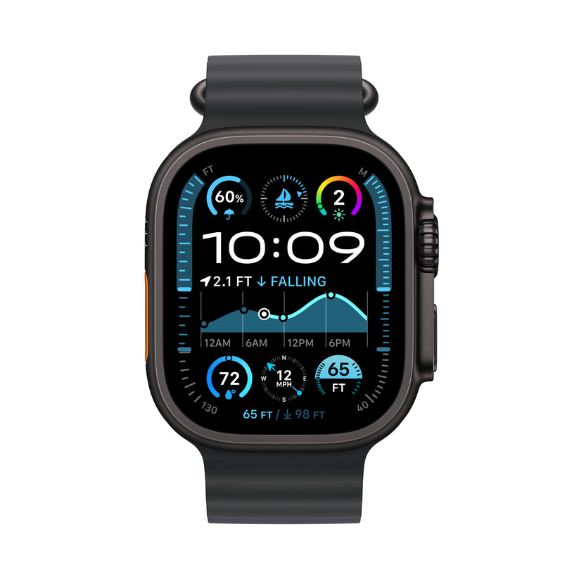 Apple Watch Ultra 2: GPS + Cellular, 49mm, ohišje iz titana v črni titan barvi, pašček Ocean Band v črni barvi - iSTYLE SI