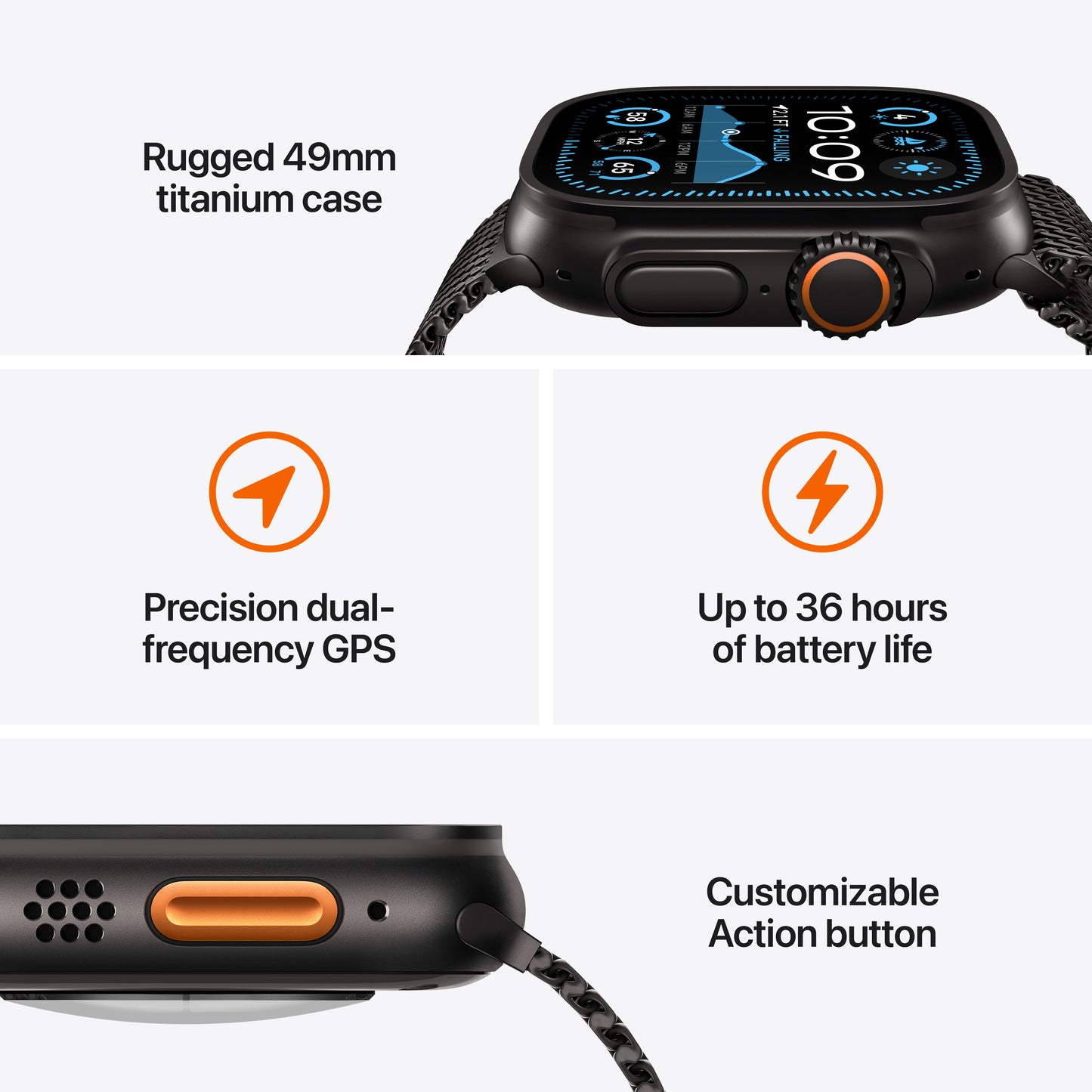 Apple Watch Ultra 2: GPS + Cellular, 49mm, ohišje iz titana v črni titan barvi, pašček Ocean Band v črni barvi - iSTYLE SI