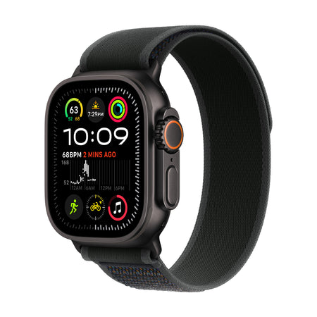 Apple Watch Ultra 2: GPS + Cellular, 49mm, ohišje iz titana v črni titan barvi, pašček Trail Loop v črni barvi - M/L