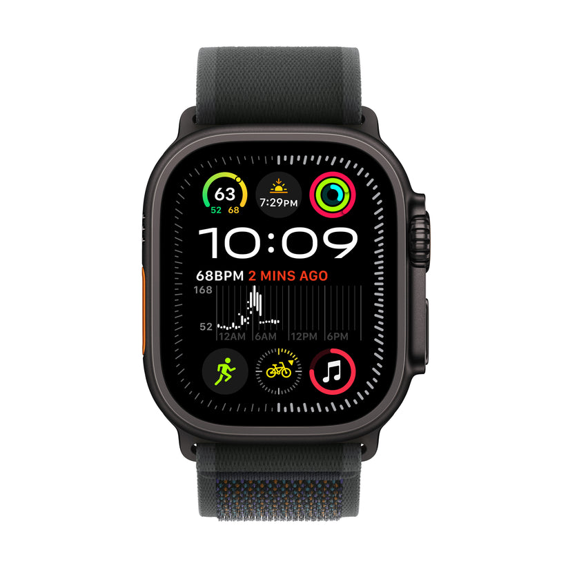 Apple Watch Ultra 2: GPS + Cellular, 49mm, ohišje iz titana v črni titan barvi, pašček Trail Loop v črni barvi - S/M - iSTYLE SI