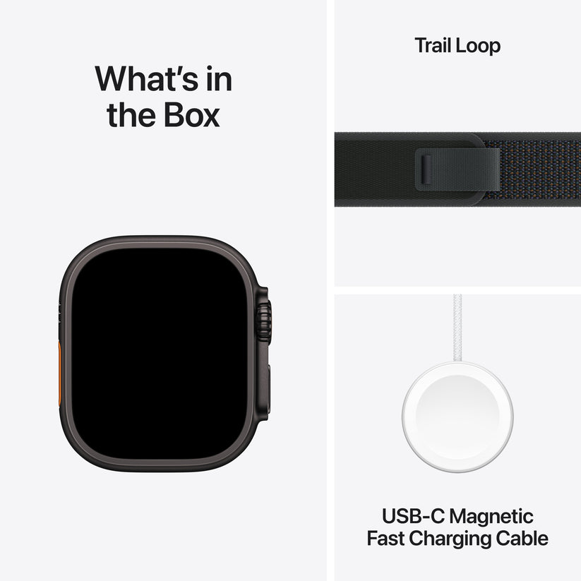 Apple Watch Ultra 2: GPS + Cellular, 49mm, ohišje iz titana v črni titan barvi, pašček Trail Loop v črni barvi - S/M - iSTYLE SI