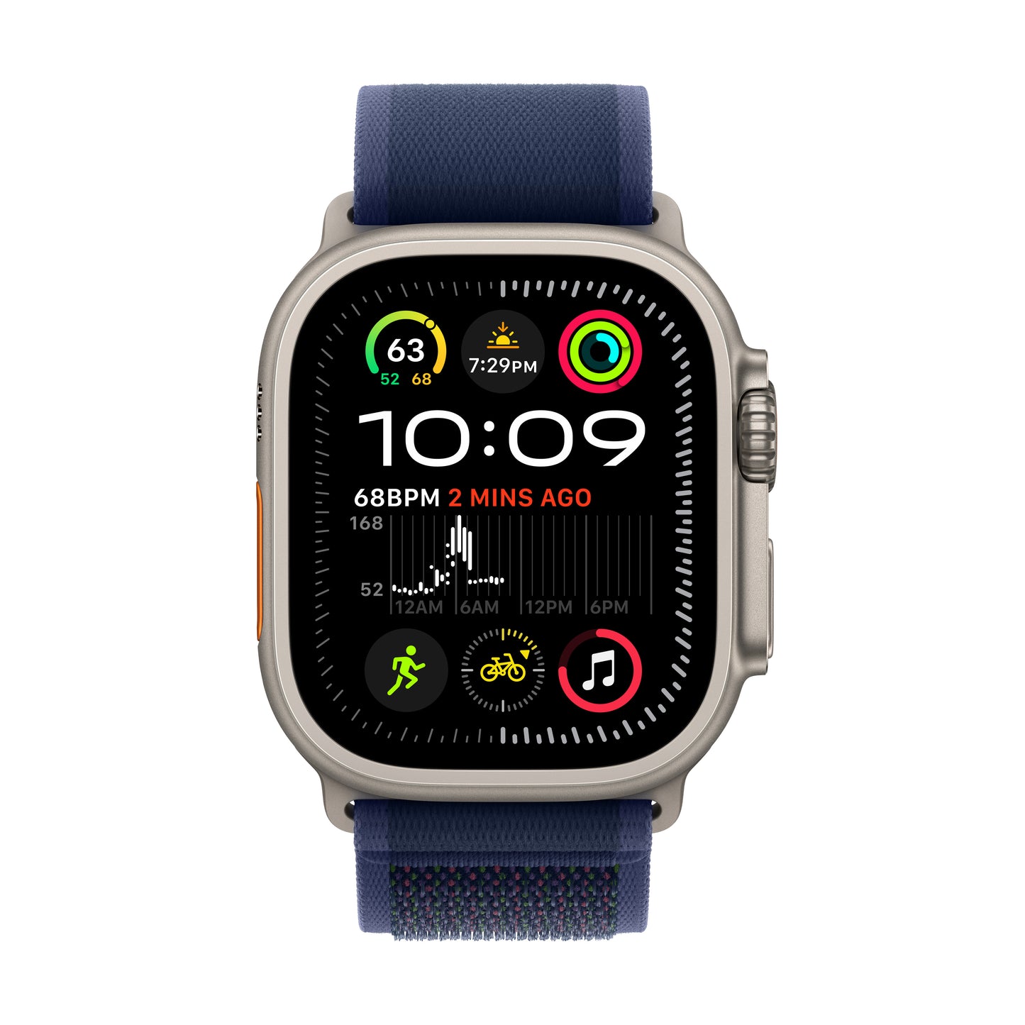 Apple Watch Ultra 2: GPS + Cellular, 49mm, ohišje iz titana v naravni titan barvi, pašček Trail Loop v modri barvi - S/M - iSTYLE SI