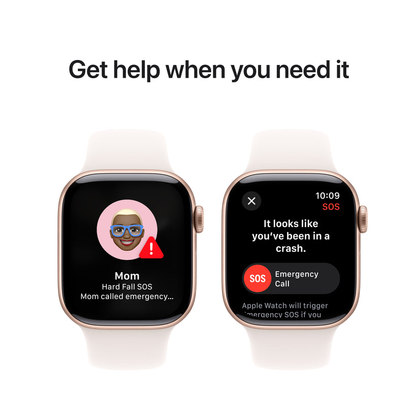 Apple Watch Series 10: GPS, 42mm, ohišje iz aluminija v rožnato zlati barvi, pašček Sport Band v barvi svetlega rdečila - S/M - iSTYLE SI