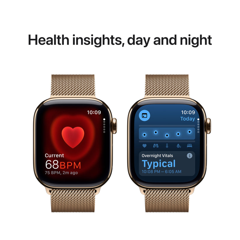 Apple Watch Series 10 GPS + Cellular 42mm Gold Titanium Case with Gold Milanese Loop - iSTYLE SI