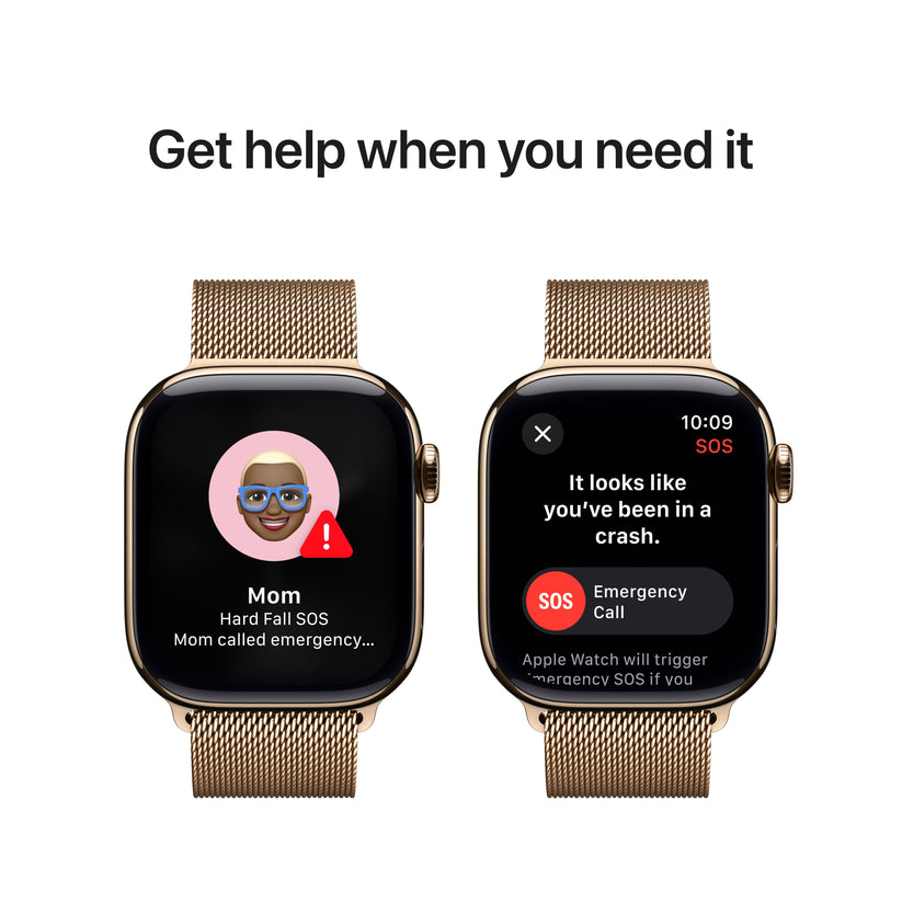 Apple Watch Series 10 GPS + Cellular 42mm Gold Titanium Case with Gold Milanese Loop - iSTYLE SI
