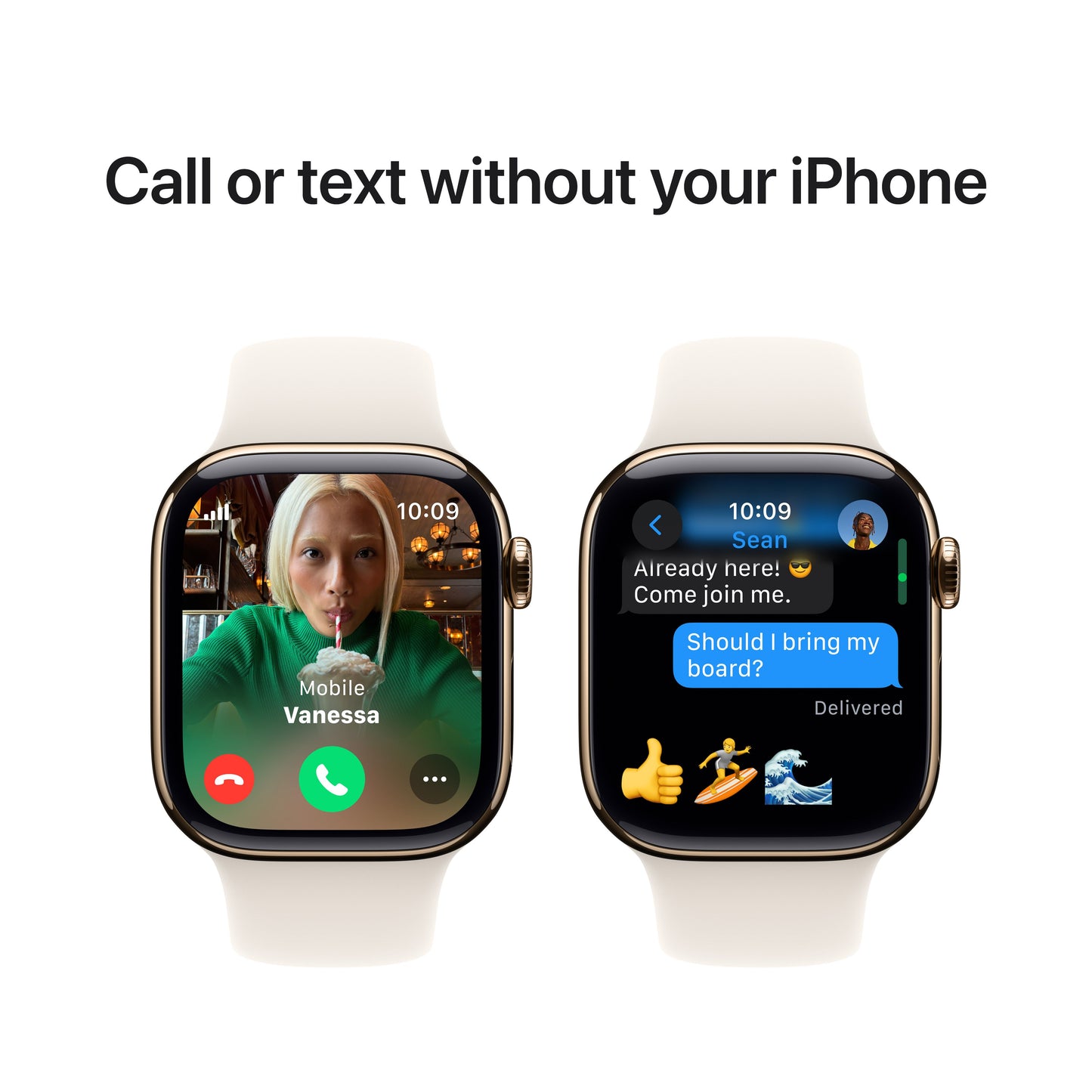 Apple Watch Series 10 GPS + Cellular 42mm Gold Titanium Case with Starlight Sport Band - M/L - iSTYLE SI