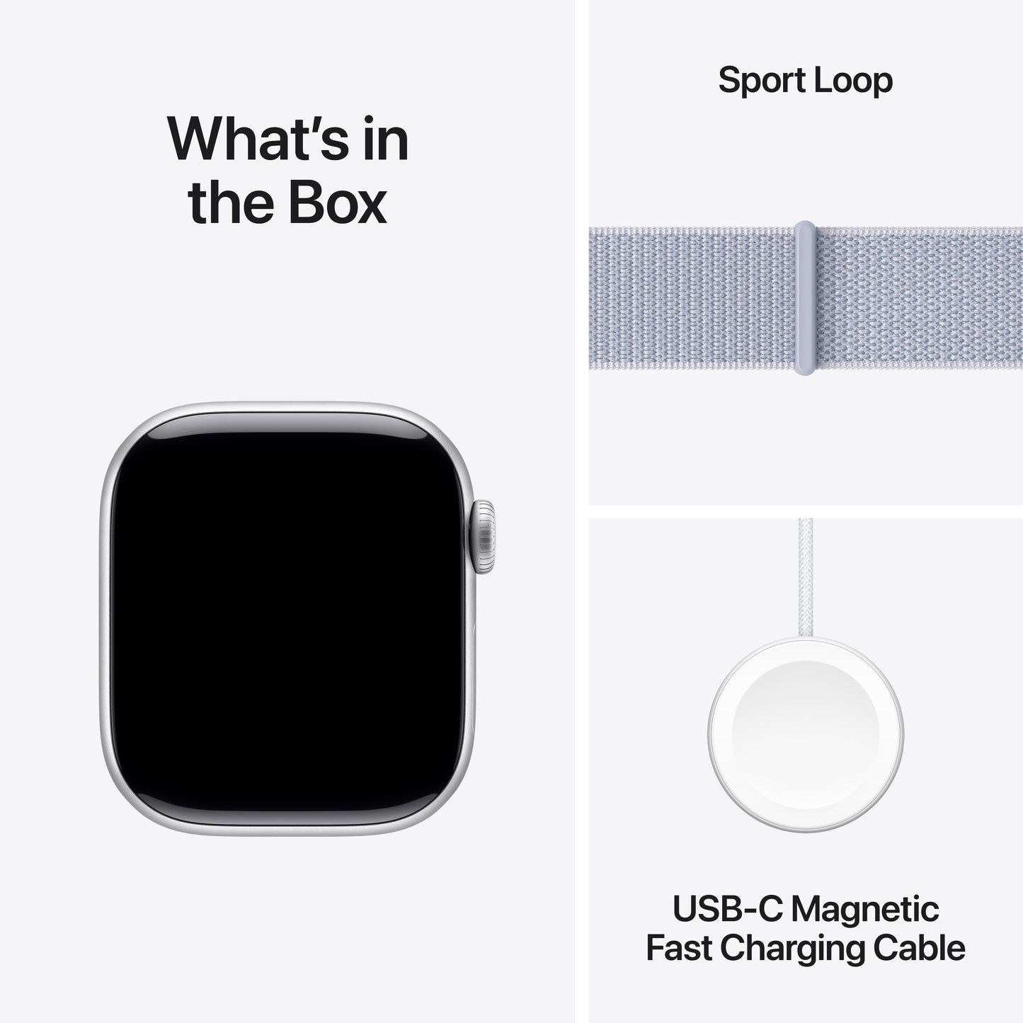 Apple Watch Series 10 GPS + Cellular 42mm Silver Aluminium Case with Blue Cloud Sport Loop - iSTYLE SI
