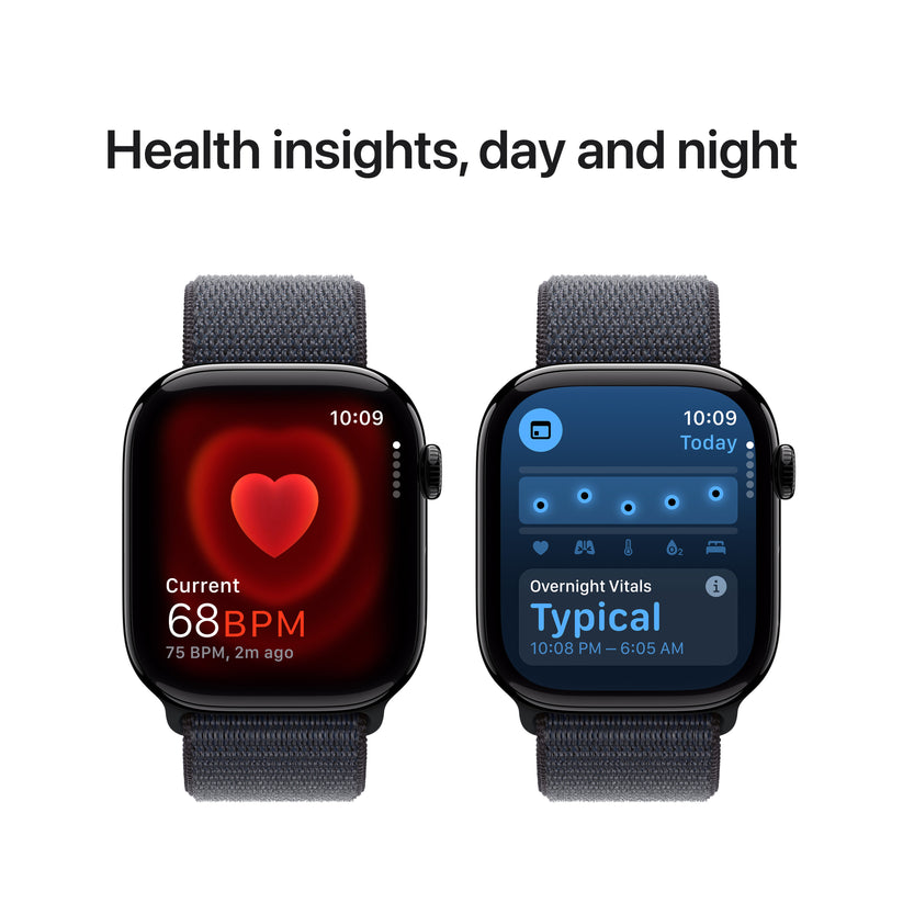 Apple Watch Series 10: GPS, 46mm, ohišje iz aluminija v intenzivno črni barvi, pašček Sport Loop v barvi črnila - iSTYLE SI