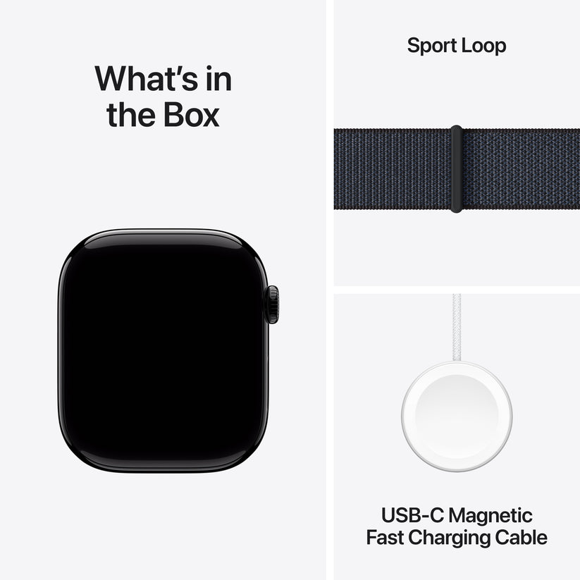 Apple Watch Series 10: GPS, 46mm, ohišje iz aluminija v intenzivno črni barvi, pašček Sport Loop v barvi črnila - iSTYLE SI