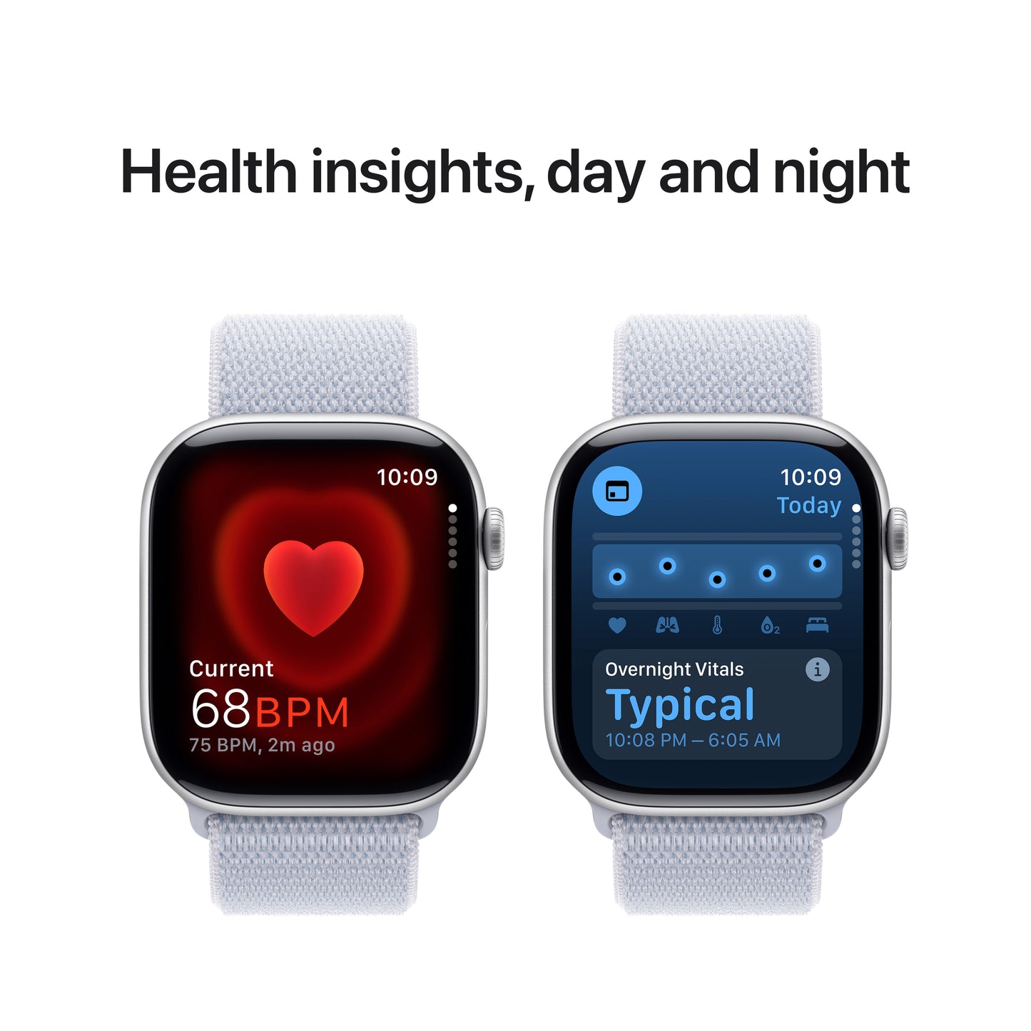 Apple Watch Series 10: GPS, 46mm, ohišje iz aluminija v srebrni barvi, pašček Sport Loop v barvi modrega oblaka - iSTYLE SI