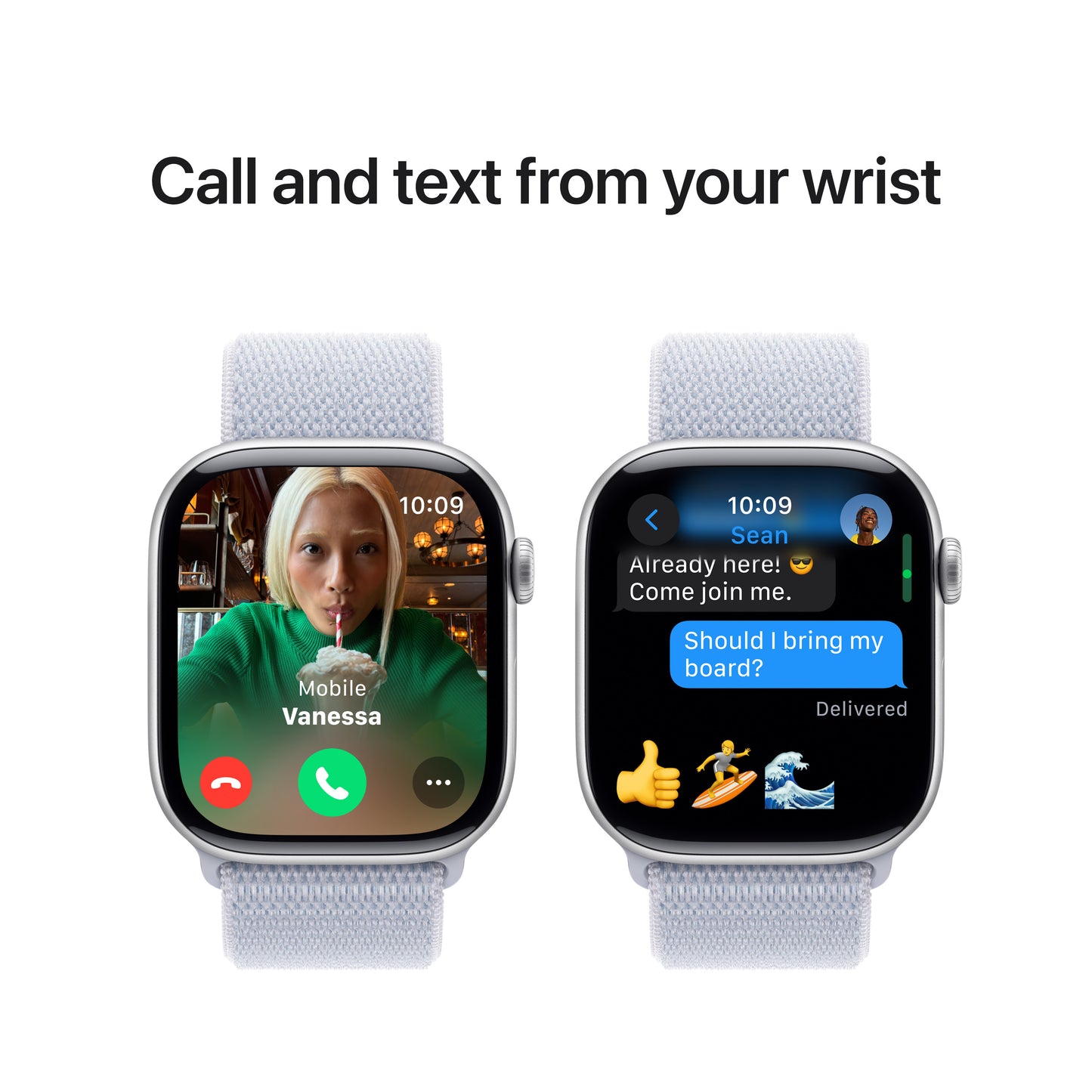 Apple Watch Series 10: GPS, 46mm, ohišje iz aluminija v srebrni barvi, pašček Sport Loop v barvi modrega oblaka - iSTYLE SI