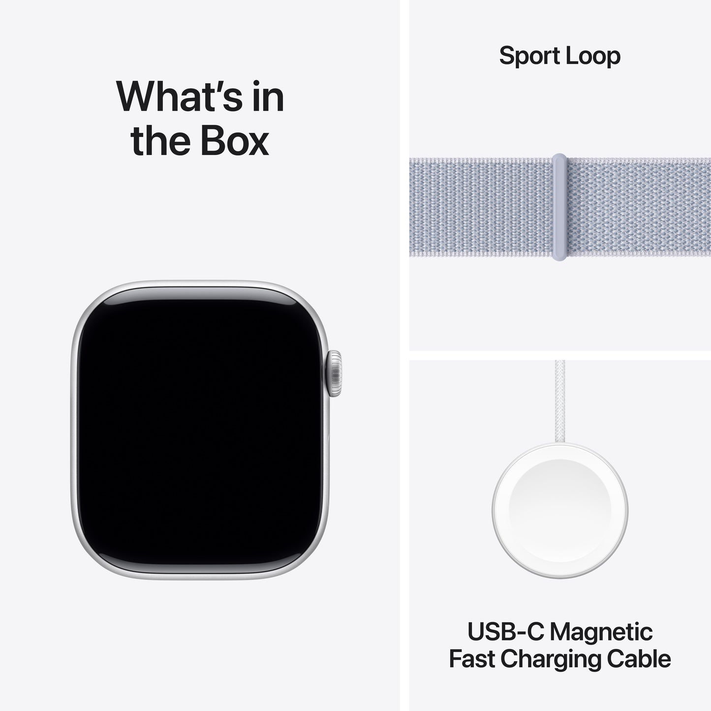 Apple Watch Series 10: GPS, 46mm, ohišje iz aluminija v srebrni barvi, pašček Sport Loop v barvi modrega oblaka - iSTYLE SI