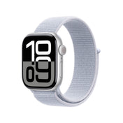 Apple Watch Series 10: GPS, 42mm, ohišje iz aluminija v srebrni barvi, pašček Sport Loop v barvi modrega oblaka - iSTYLE SI