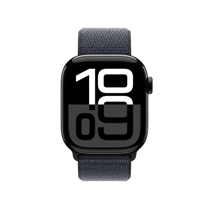 Apple Watch Series 10 GPS + Cellular 42mm Jet Black Aluminium Case with Ink Sport Loop - iSTYLE SI