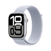 Apple Watch Series 10: GPS, 46mm, ohišje iz aluminija v srebrni barvi, pašček Sport Loop v barvi modrega oblaka - iSTYLE SI