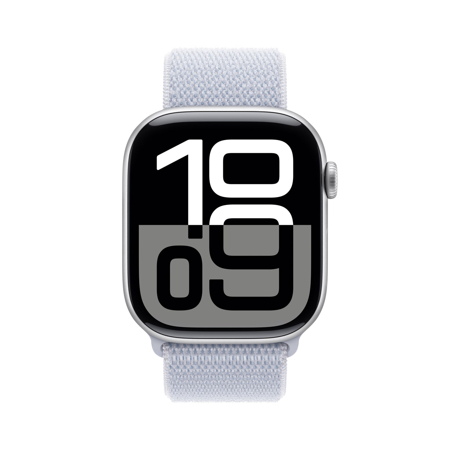 Apple Watch Series 10: GPS, 46mm, ohišje iz aluminija v srebrni barvi, pašček Sport Loop v barvi modrega oblaka - iSTYLE SI