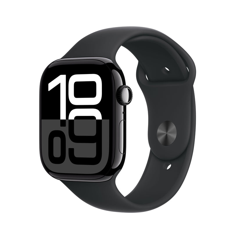 Apple Watch Series 10 GPS + Cellular 46mm Jet Black Aluminium Case with Black Sport Band - M/L - iSTYLE SI