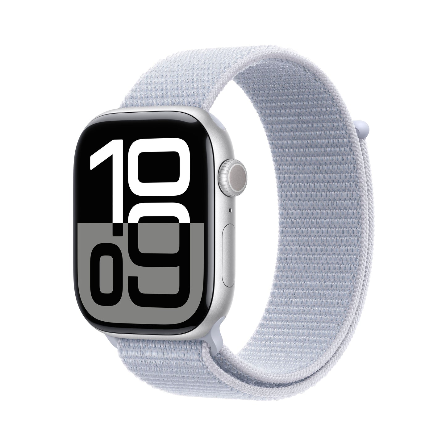 Apple Watch Series 10 GPS + Cellular 46mm Silver Aluminium Case with Blue Cloud Sport Loop - iSTYLE SI