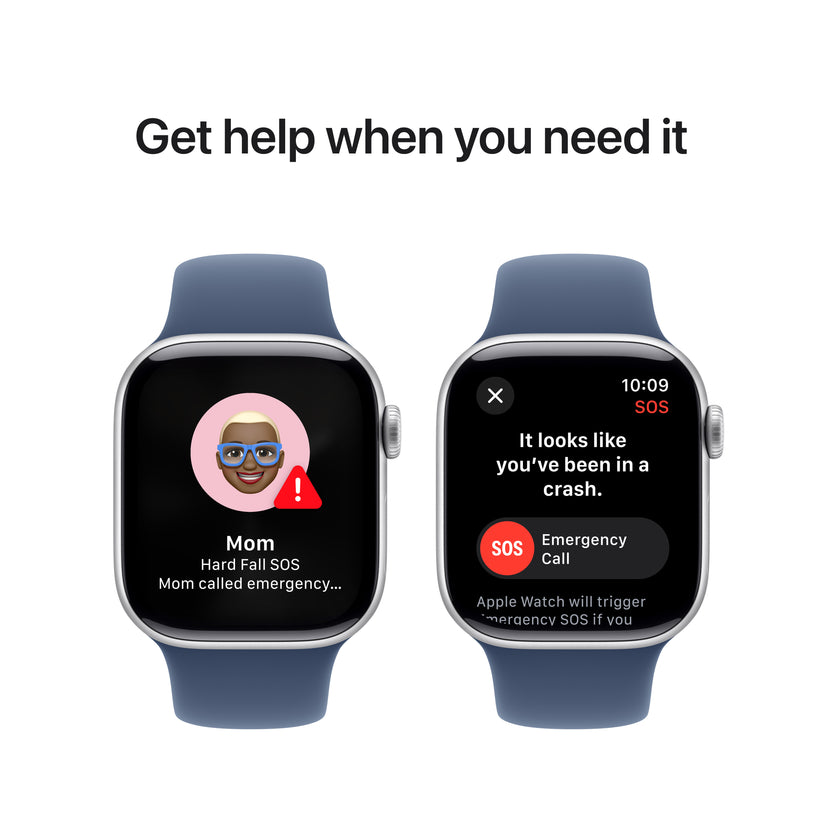 Apple Watch Series 10: GPS, 42mm, ohišje iz aluminija v srebrni barvi, pašček Sport Band v denim barvi - S/M - iSTYLE SI