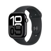Apple Watch Series 10: GPS, 46mm, ohišje iz aluminija v intenzivno črni barvi, pašček Sport Band v črni barvi - S/M - iSTYLE SI