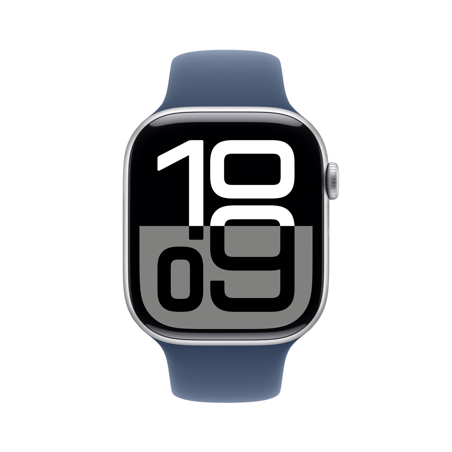 Apple Watch Series 10: GPS, 46mm, ohišje iz aluminija v srebrni barvi, pašček Sport Band v denim barvi - S/M - iSTYLE SI