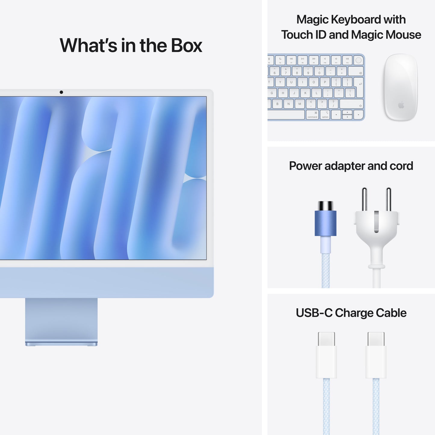 iMac 24 z zaslonom Retina 4,5K: M4 z 10‑jedrno CPE in 10‑jedrno GPE, 512 GB SSD - moder - iSTYLE SI