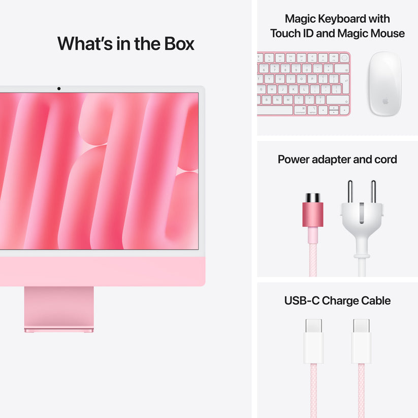 iMac 24 z zaslonom Retina 4,5K: M4 z 10‑jedrno CPE in 10‑jedrno GPE, 512 GB SSD - roza - iSTYLE SI