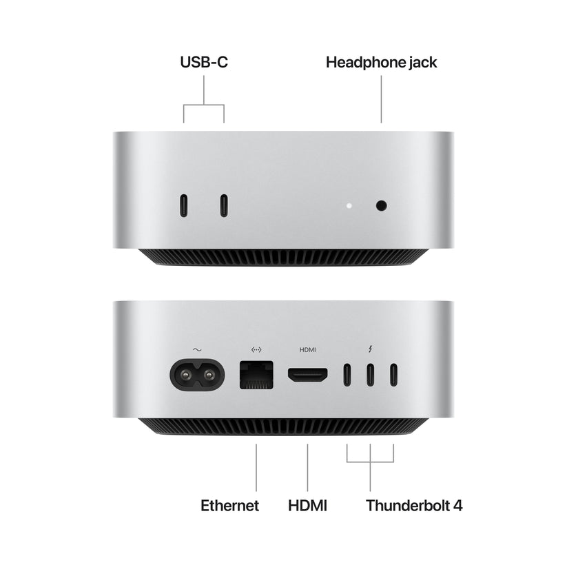 Mac mini: M4 z 10-jedrno CPE in 10-jedrno GPE, 16 GB, 512 GB SSD - iSTYLE SI
