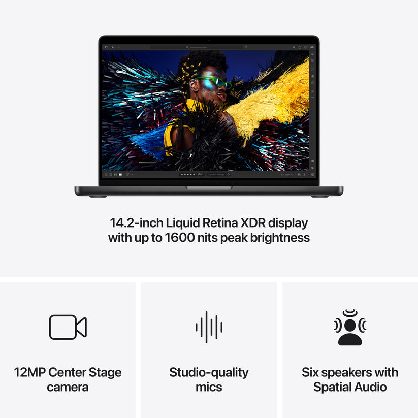 MacBook Pro 14: M4 Pro s 14‑jedrno CPE in 20‑jedrno GPE, 1 TB SSD - vesoljno črn (Copy) - iSTYLE SI