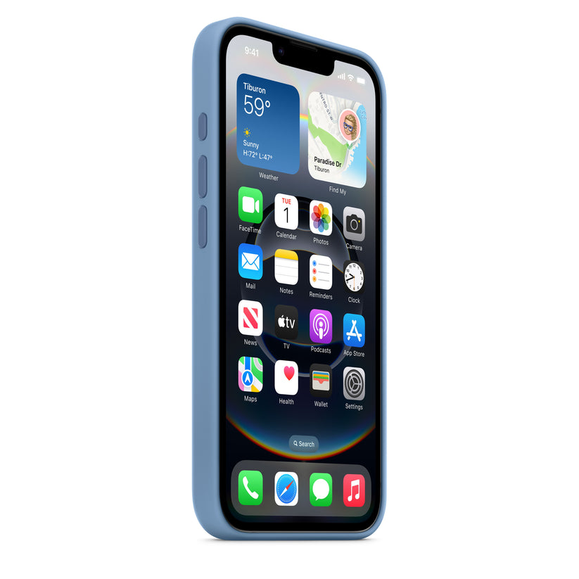 Apple silikonski ovitek z MagSafe za iPhone 16e - Winter Blue - iSTYLE SI